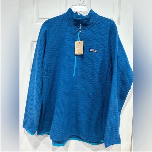 Patagonia Women's Small R1 Air 1/2-Zip Pullover Lagom Blue Jacket NWT Half Zip - Picture 1 of 11